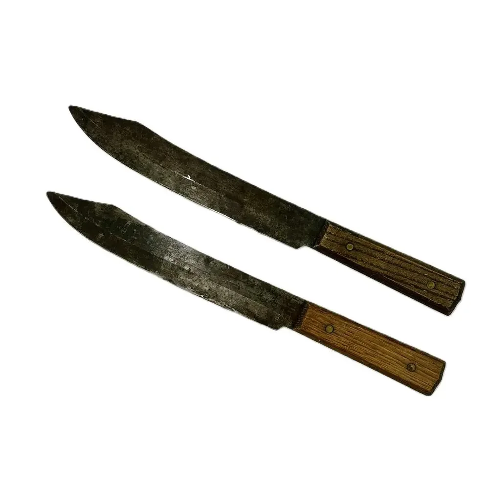 Vintage EKCO Forge Carbon Steel Kitchen Knives Wood Handle Lot of 2 USA